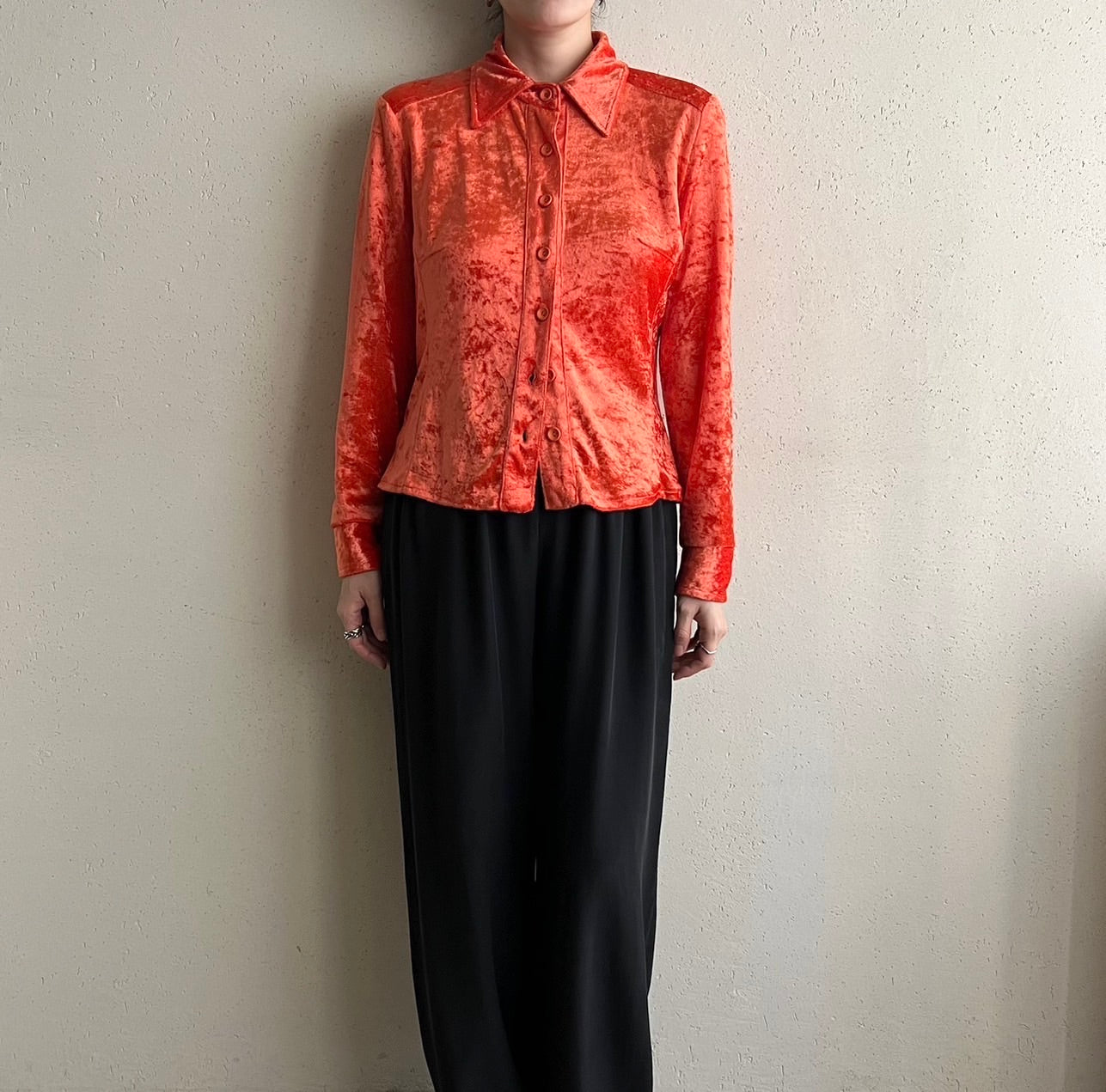 90s Velor Shirt Made in Italy
