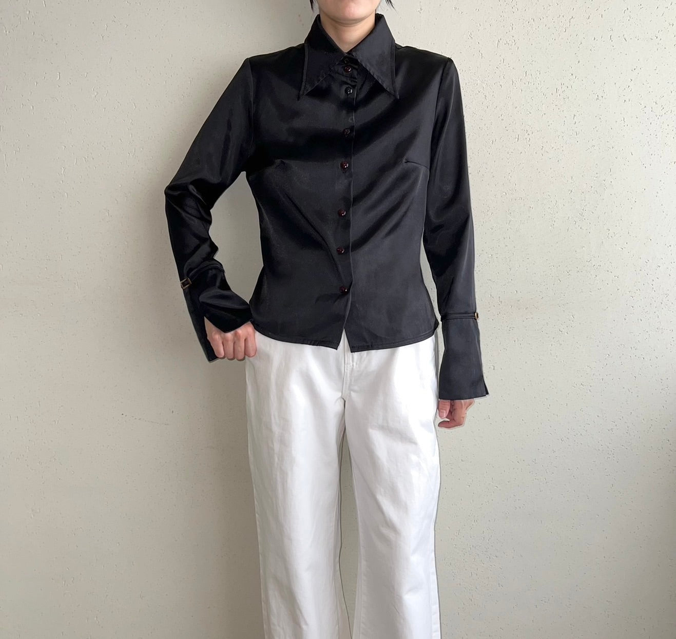 90s Black Pull Over Shirt