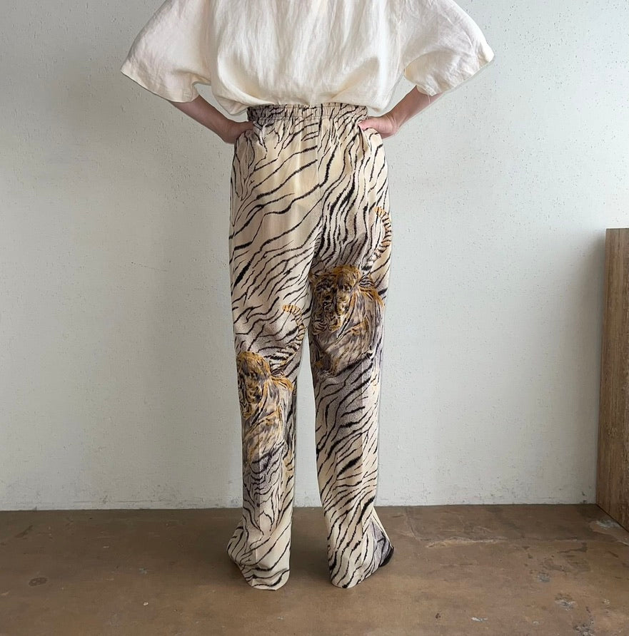 90s Printed Silk Pants