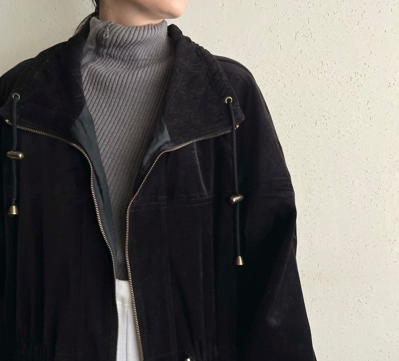 90s Black Velour Reversible Jacket