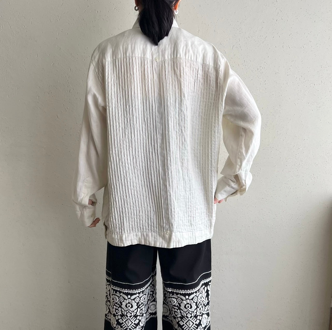 90s Pleated Design Shirt