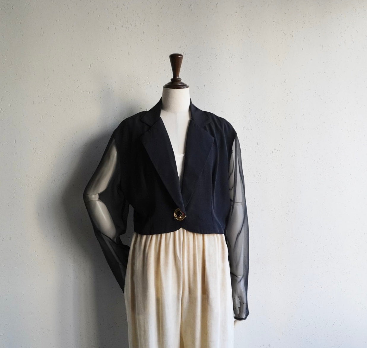 90s Sheer Sleeves Jacket,Blouse Made in USA