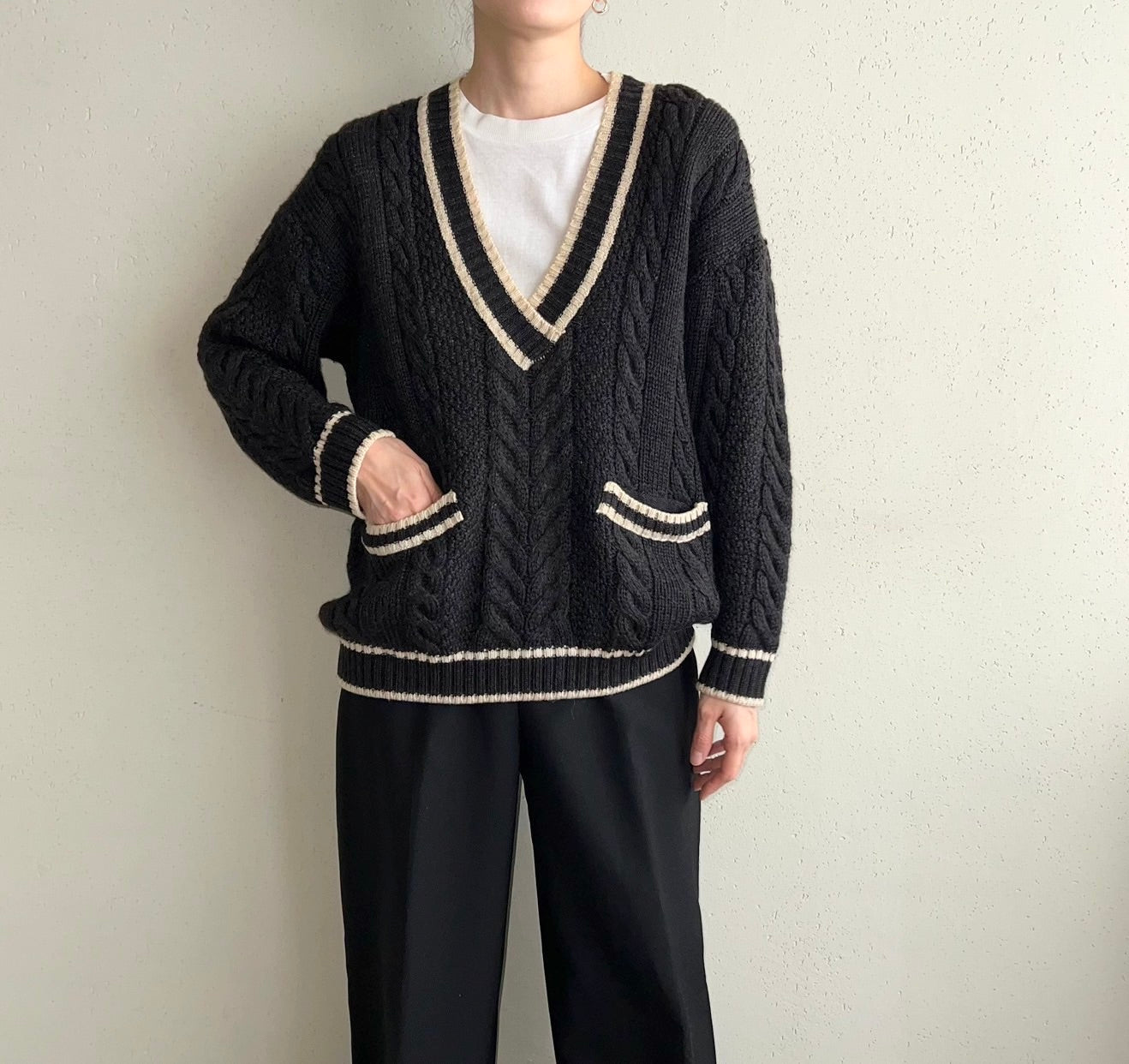 90s V Neck Knit Made in Italy