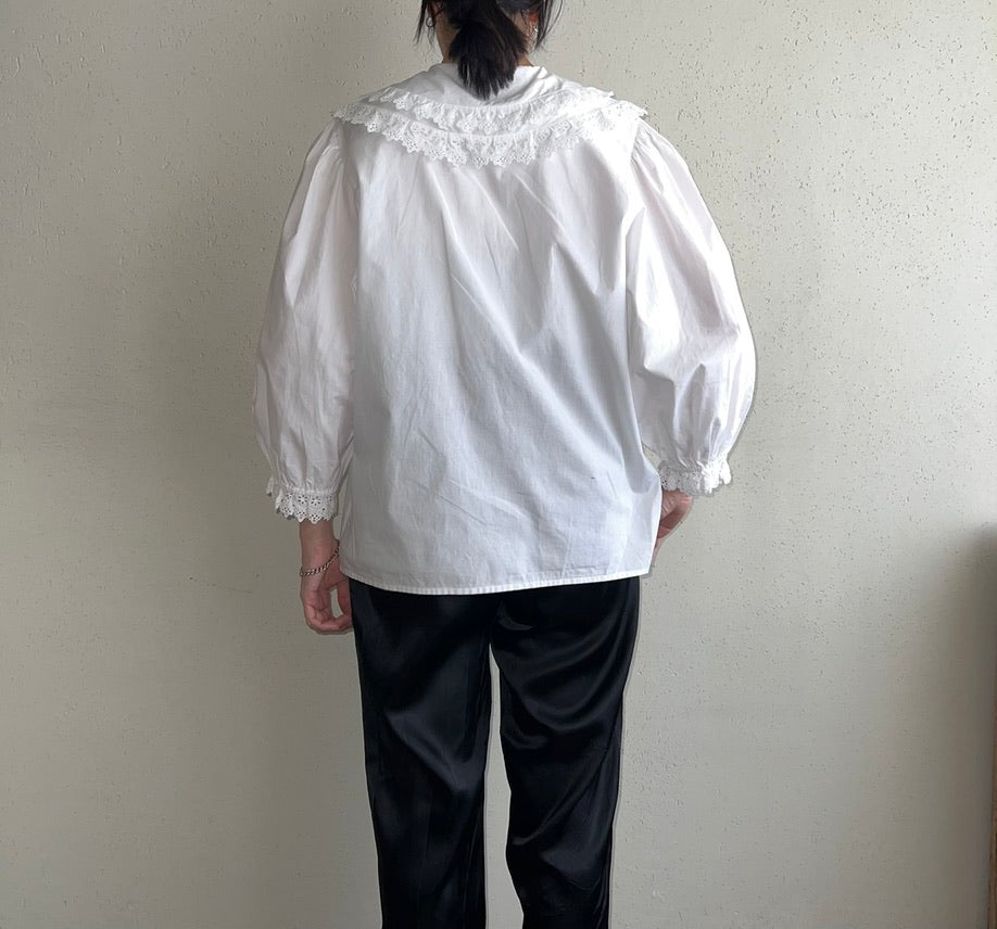90s Cotton Lace Blouse Made in Austria