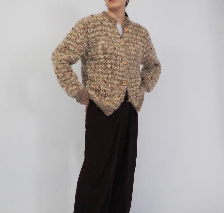 80s Mix Knit Cardigan Made in Italy