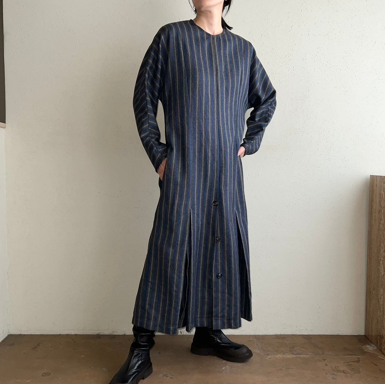 90s Striped Wool Dress Made in Italy