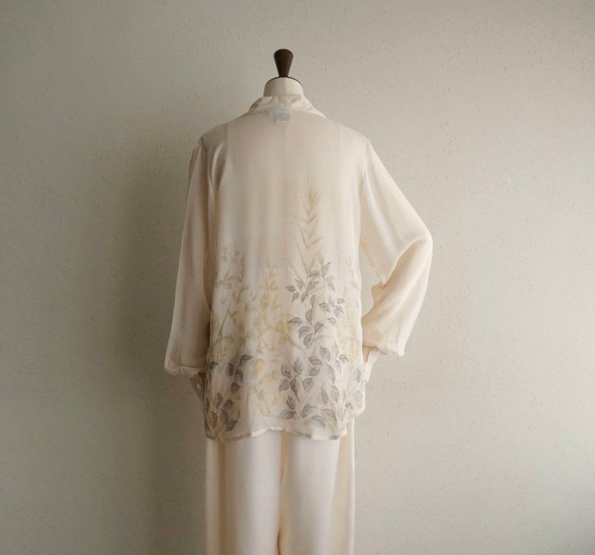 90s Silk Printed Sheer Shirt