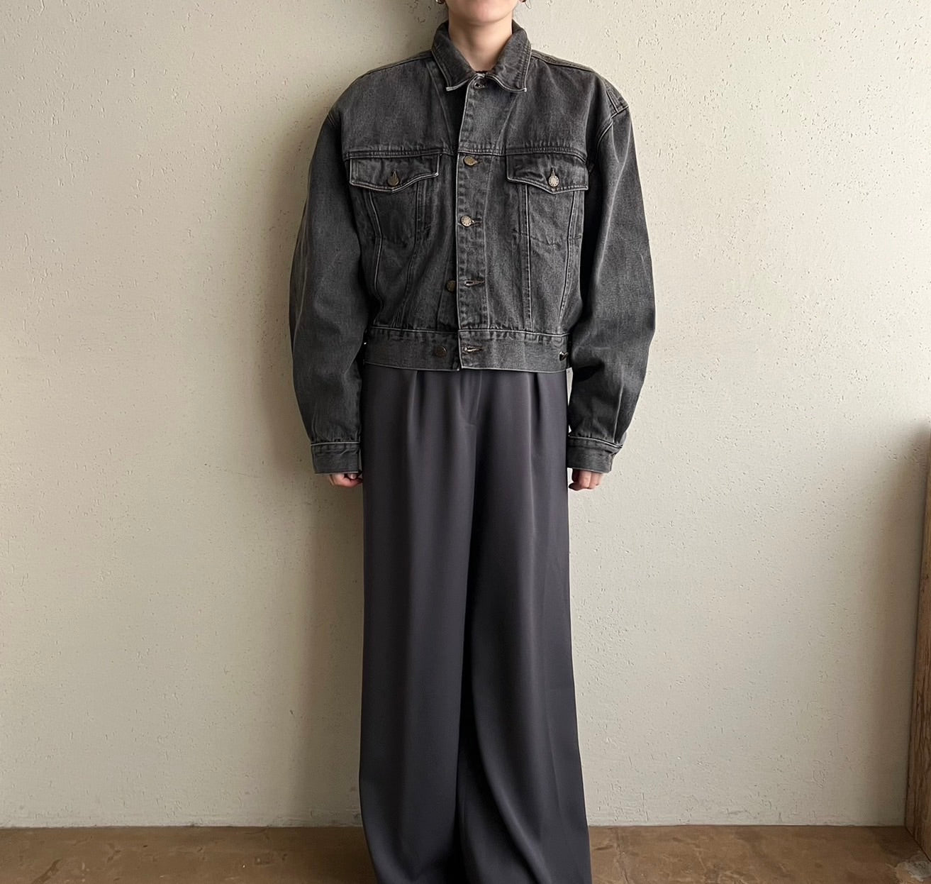 90s EURO Black Denim Jacket