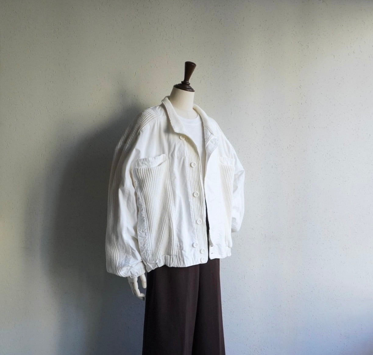 80s Ribbed Design Jacket Made in Italy