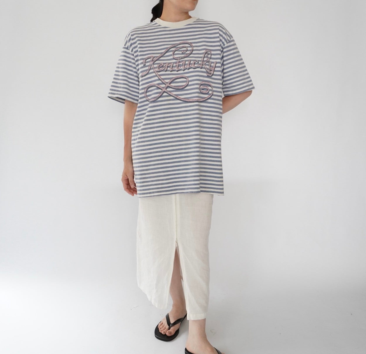 90s Striped Print T-shirt