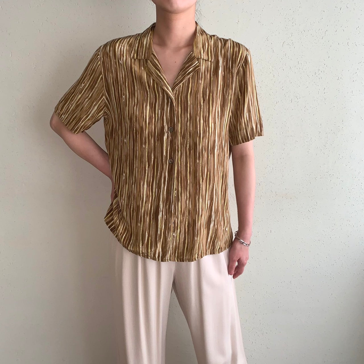 90s Printed Silk Shirt