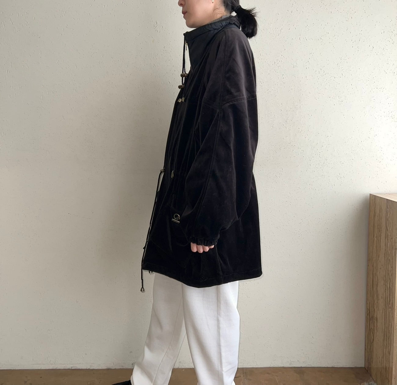 90s Black Velour Reversible Jacket