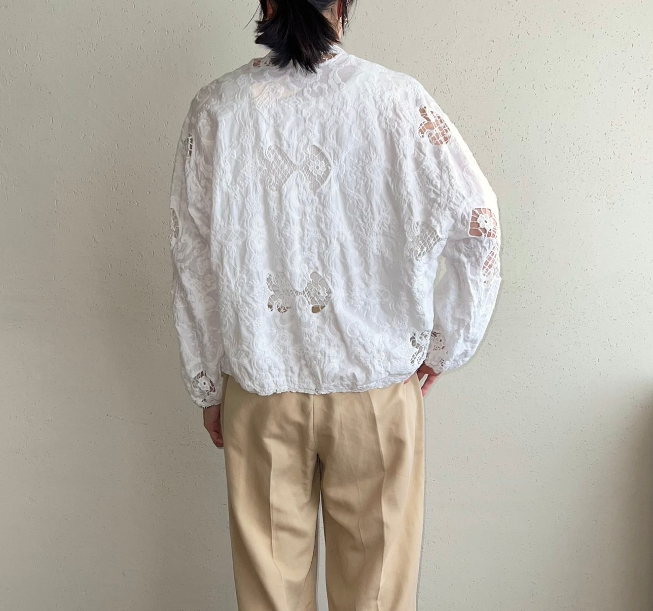 White Cut Lace Blouse