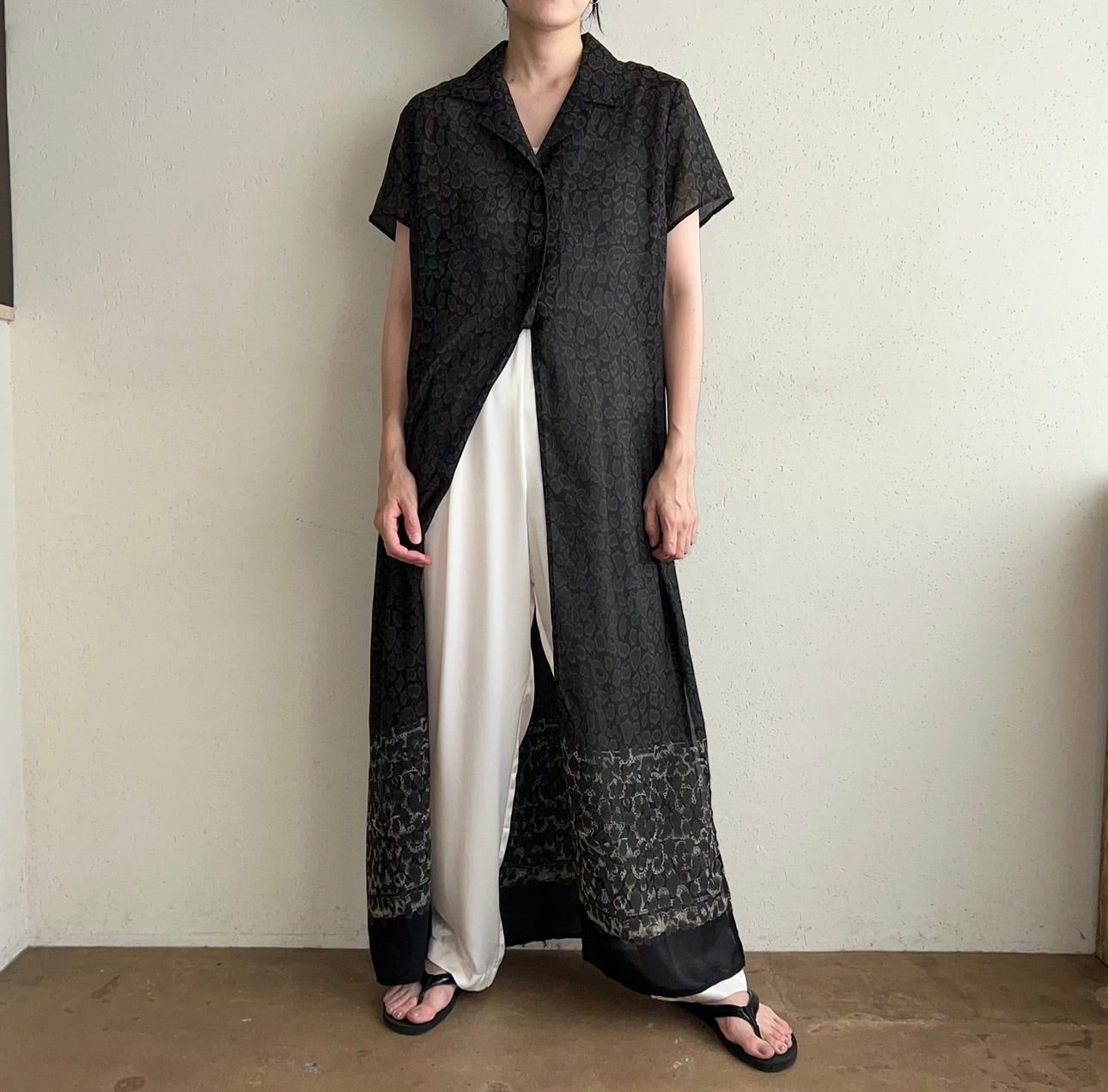 90s Printed Sheer Dress Made in USA