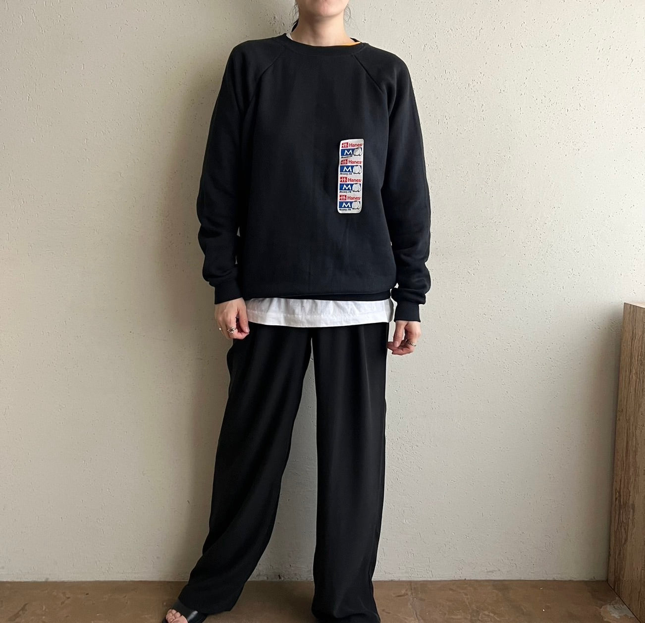 90s Black Sweater Made in USA Dead Stock