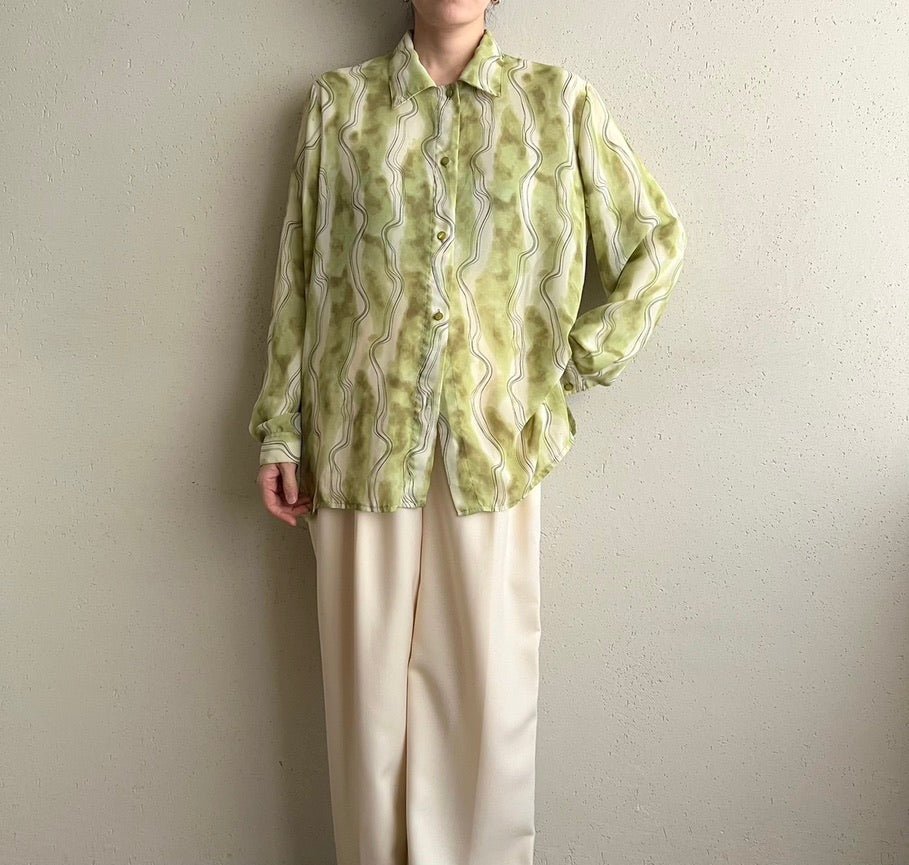 90s EURO Sheer Printed Shirt