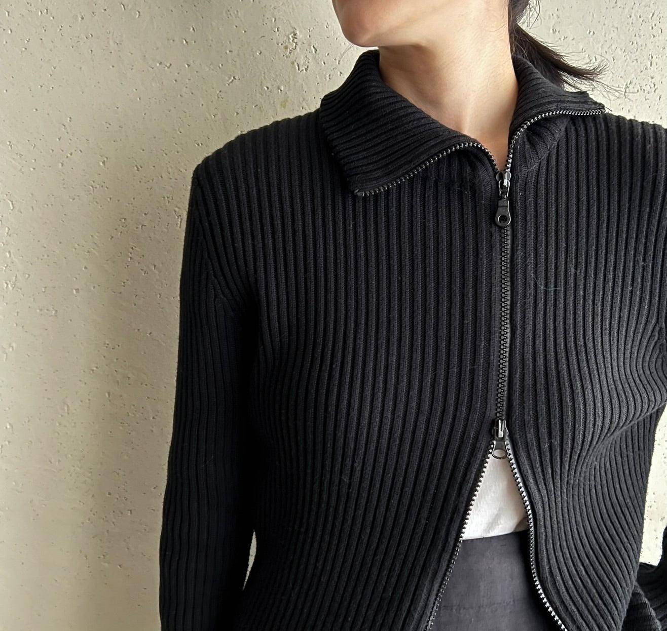 90s Zipped Knit Top