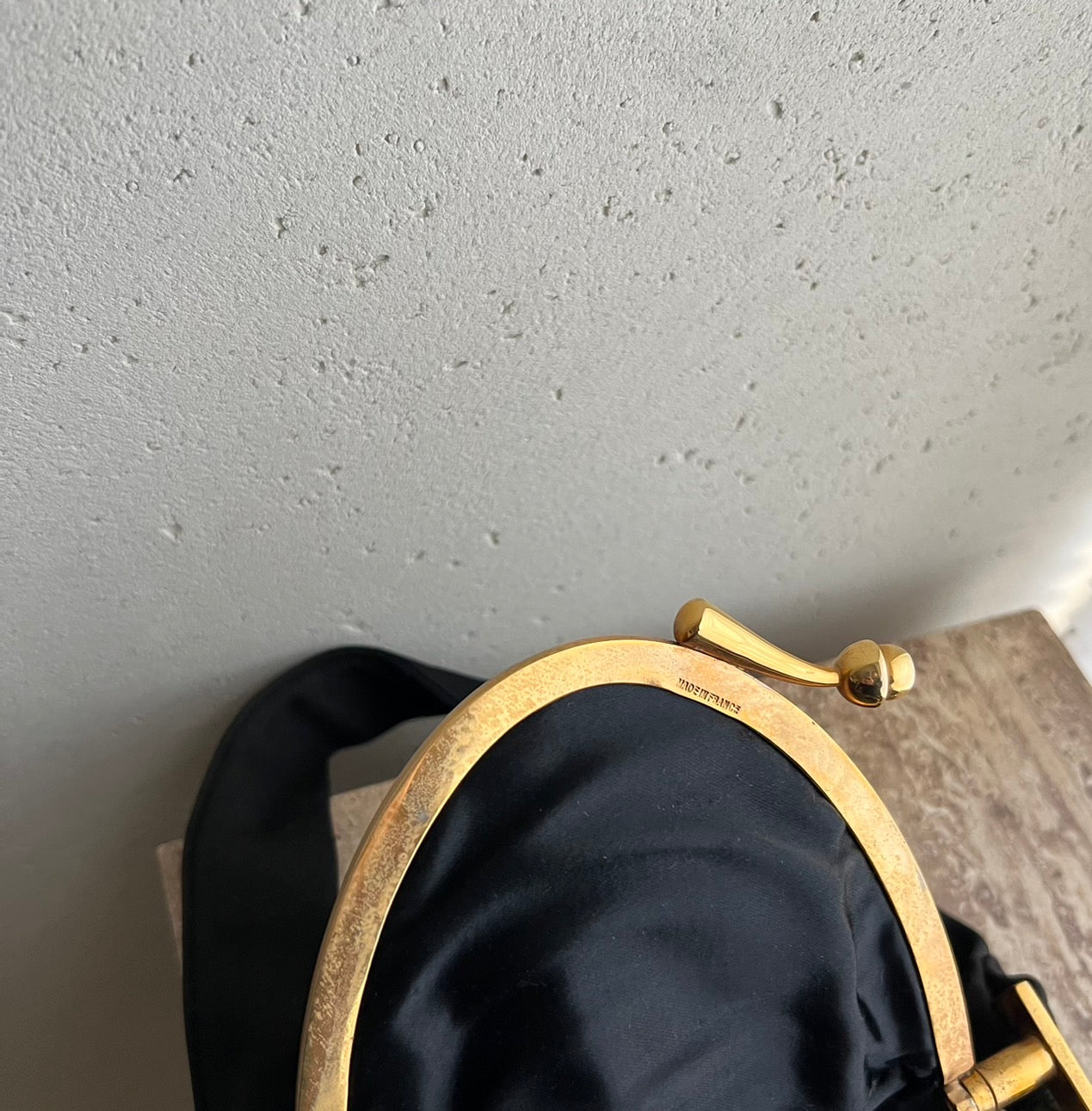 40s,50s Suede Bag Made in France