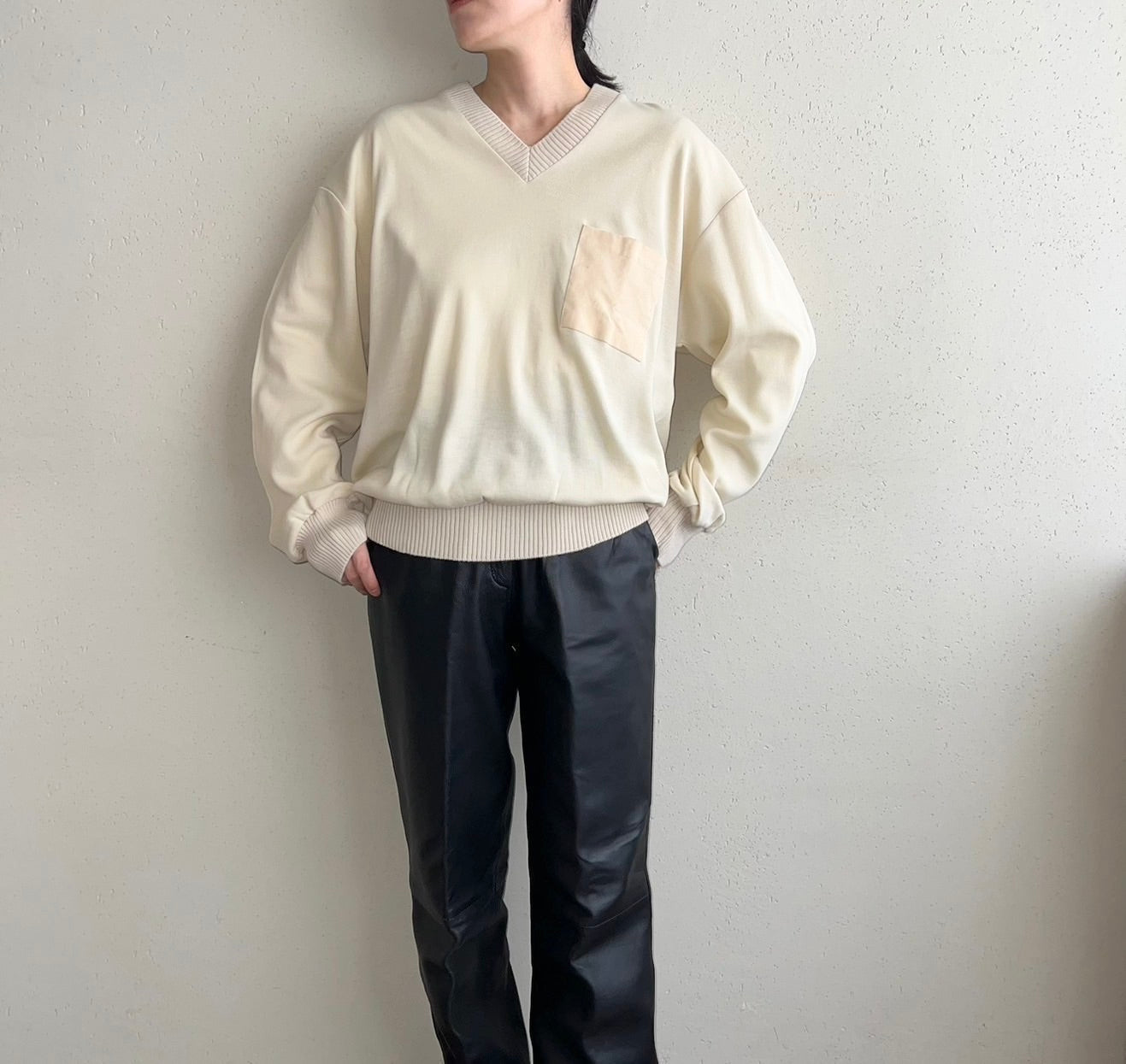 90s V neck Top Made in Italy Dead Stock