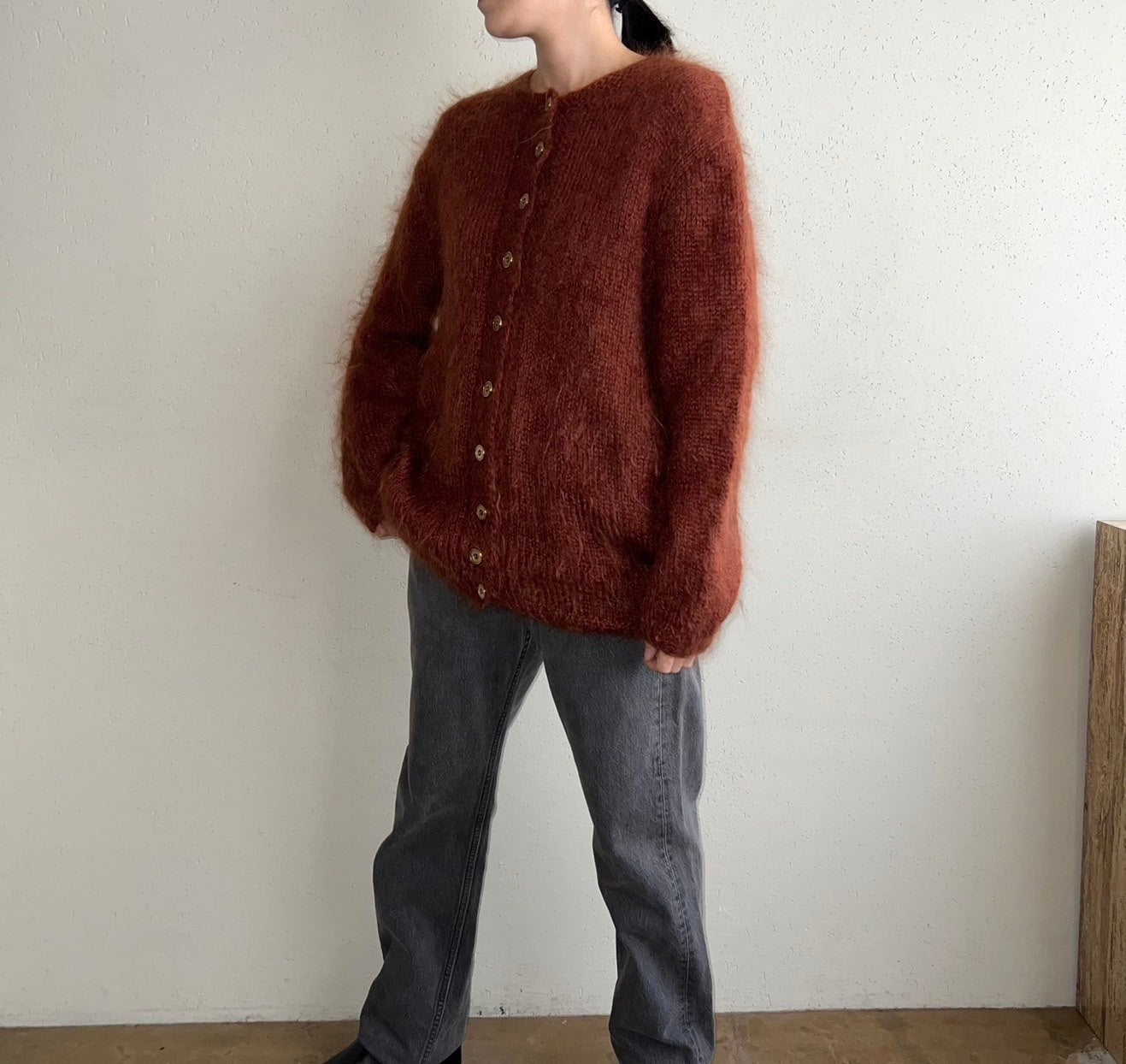80s Brown Knit Cardigan