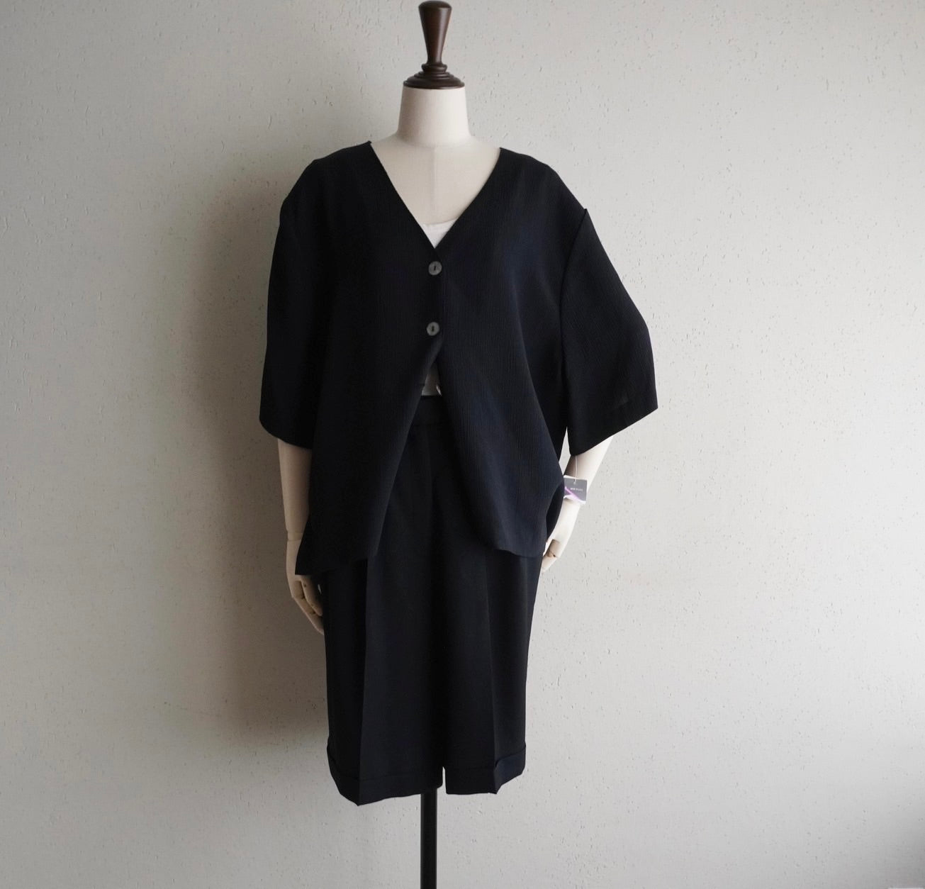 90s Black Blouse Made in USA Dead Stock