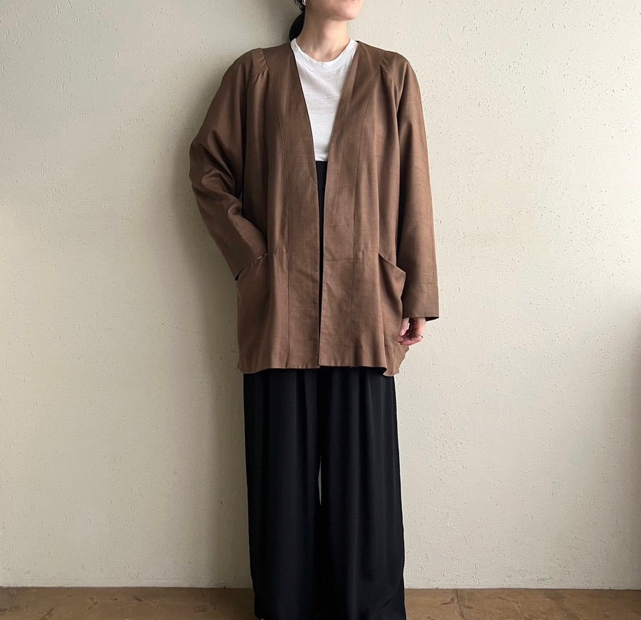 80s Silk Linen Jacket Made in Canada