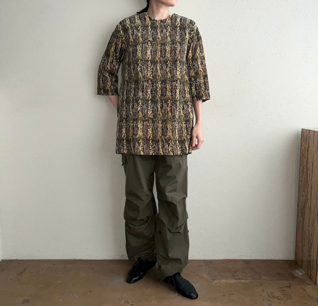70s Printed Velor Top