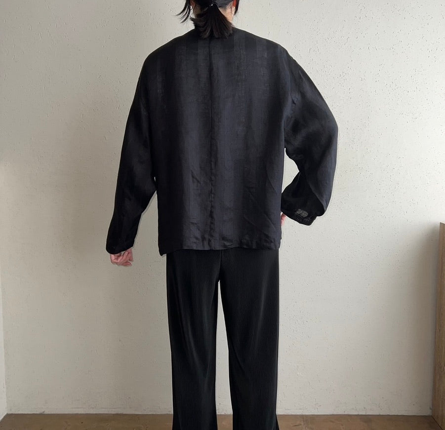 90s Linen Shirt Jacket Made in Italy