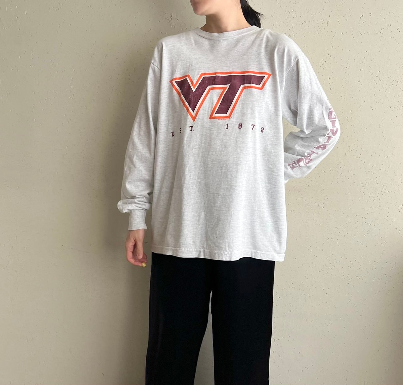 90s Printed Long Sleeves T-shirt Made in USA