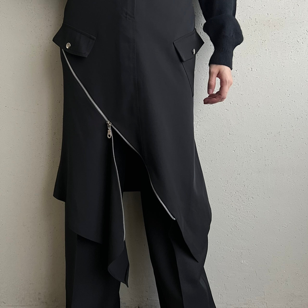 90s Zipped Design Skirt Made in France
