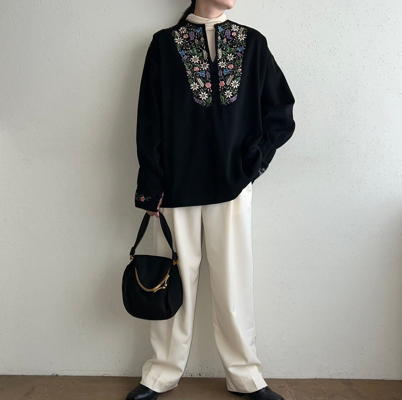 40s,50s Suede Bag Made in France