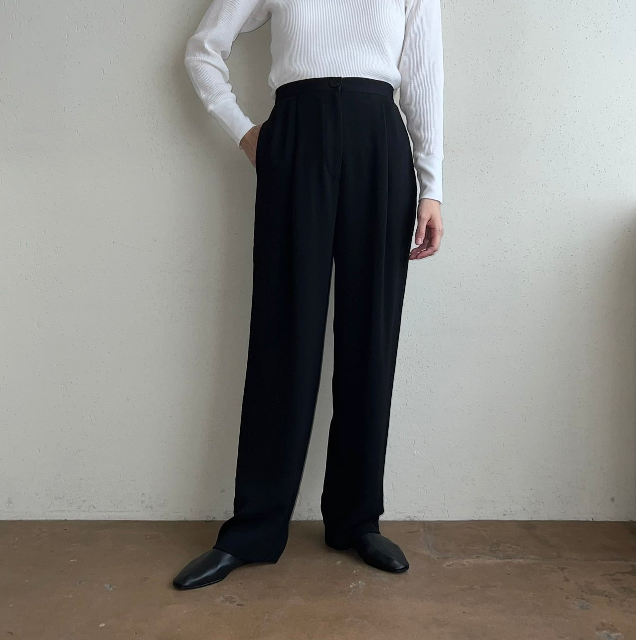 90s " emanuel ungaro " Black Pants