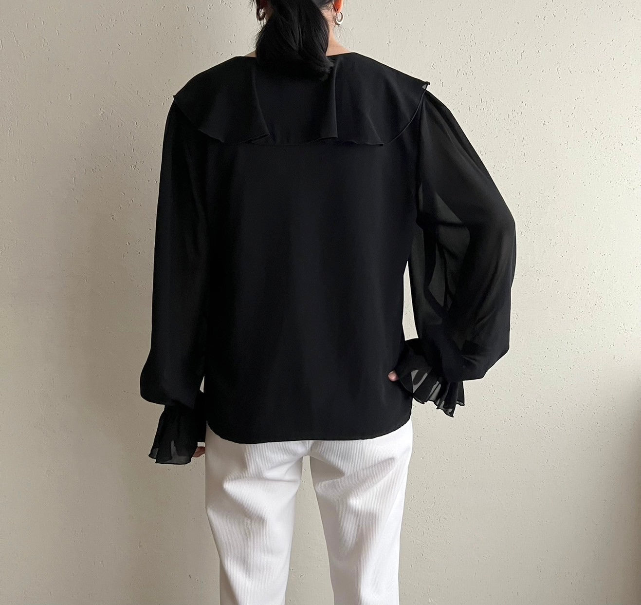 90s Ruffle Blouse Made in USA