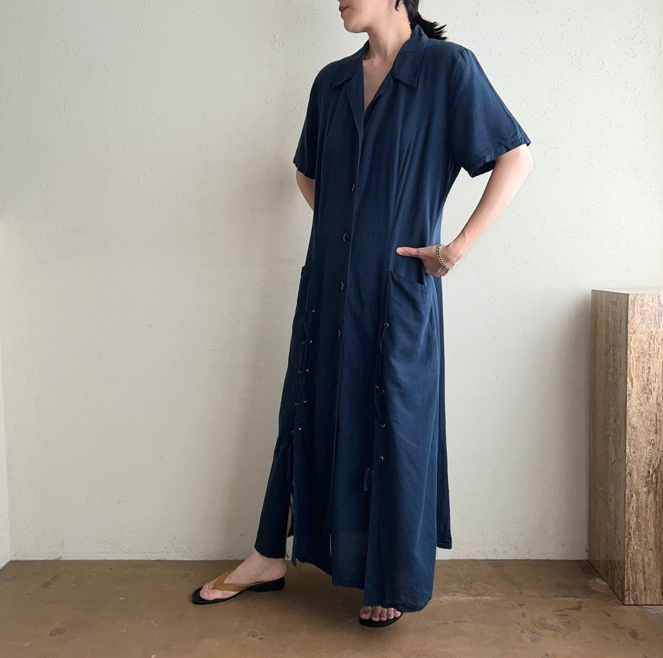 90s Lace up Dress Made in Italy