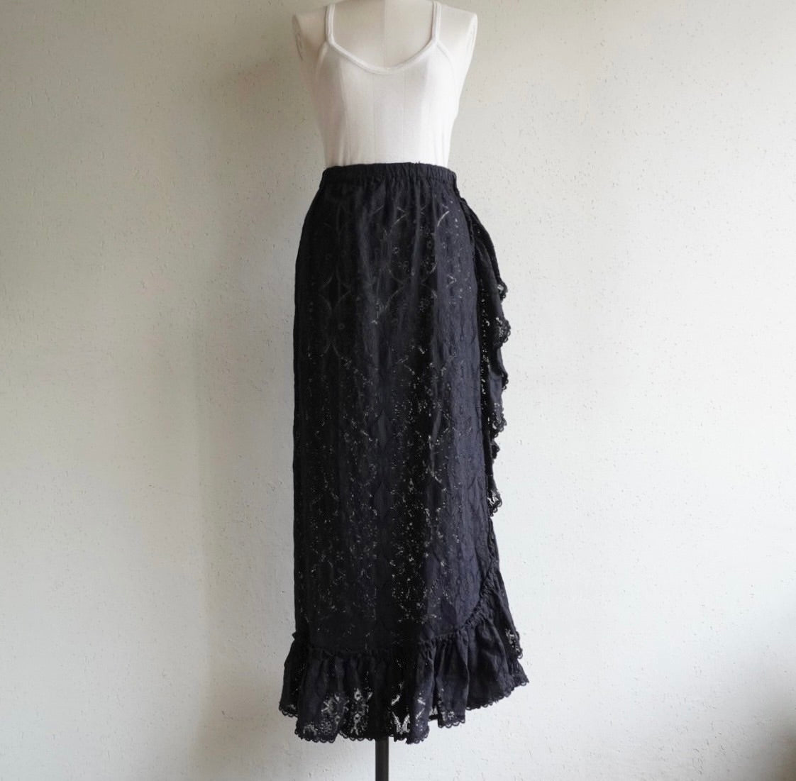 70s Lace Design Maxi Skirt