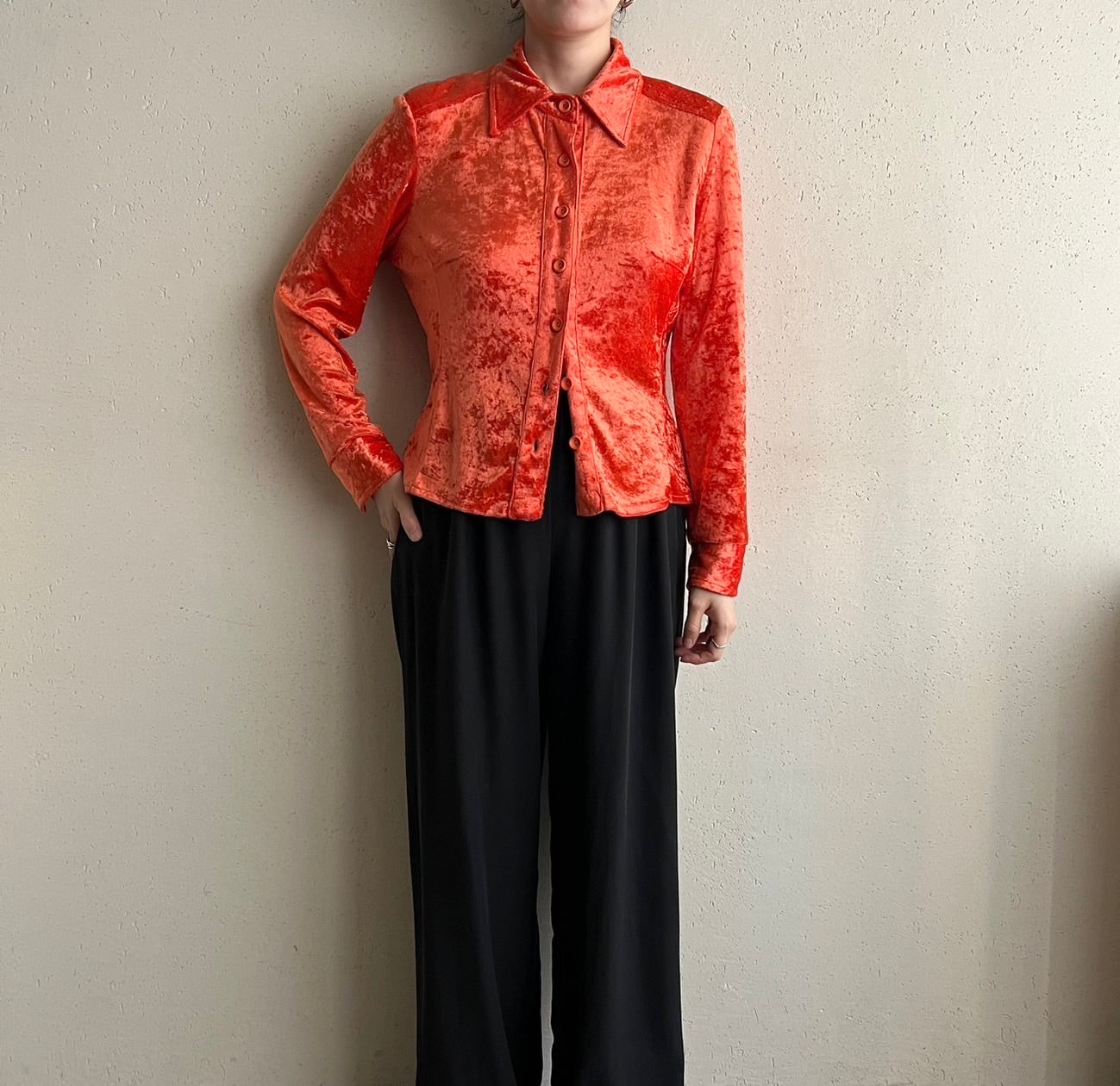 90s Velor Shirt Made in Italy