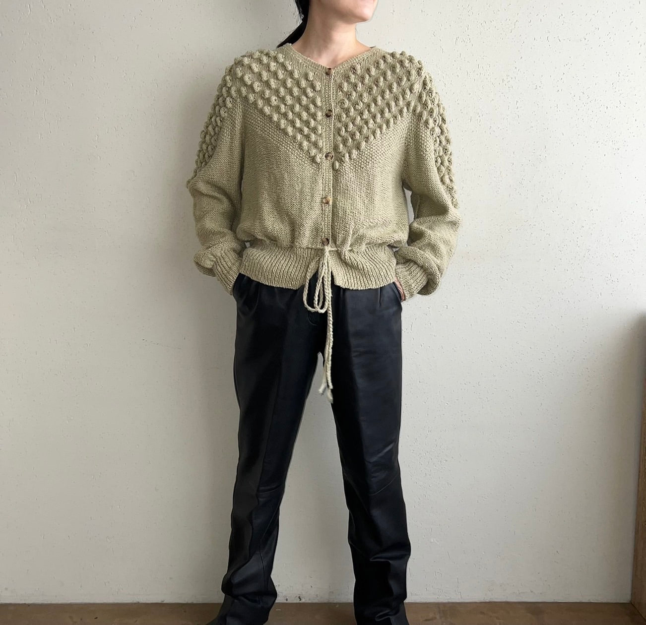 90s EURO Linen Knit Cardigan