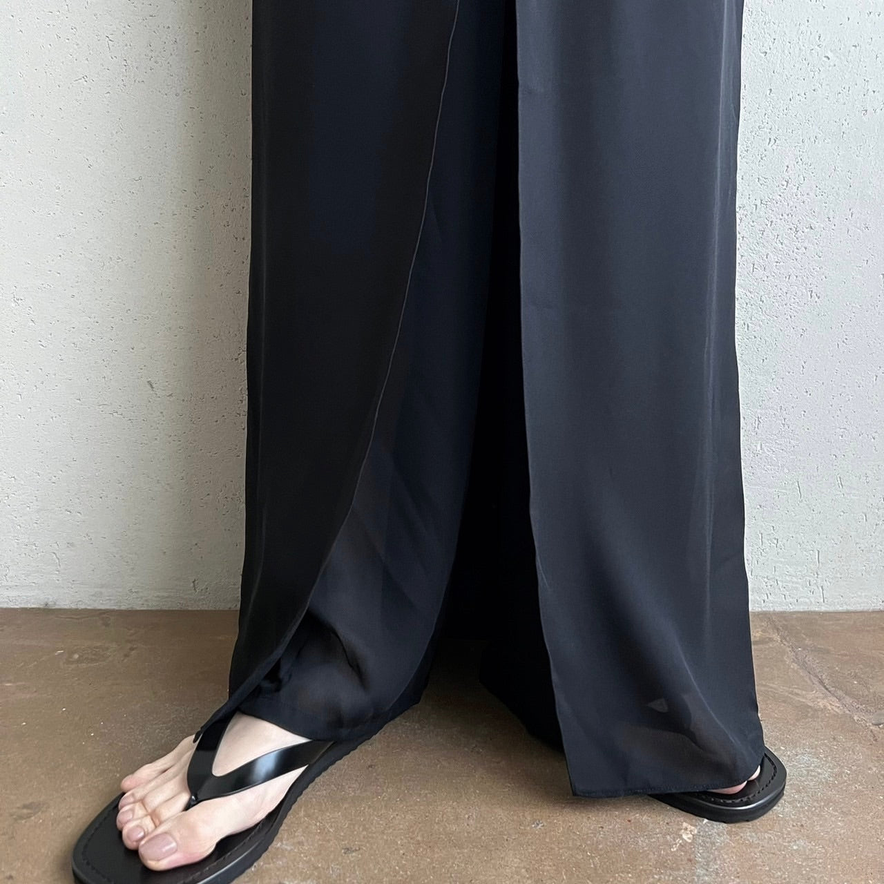 90s Slit Design Wide Pants