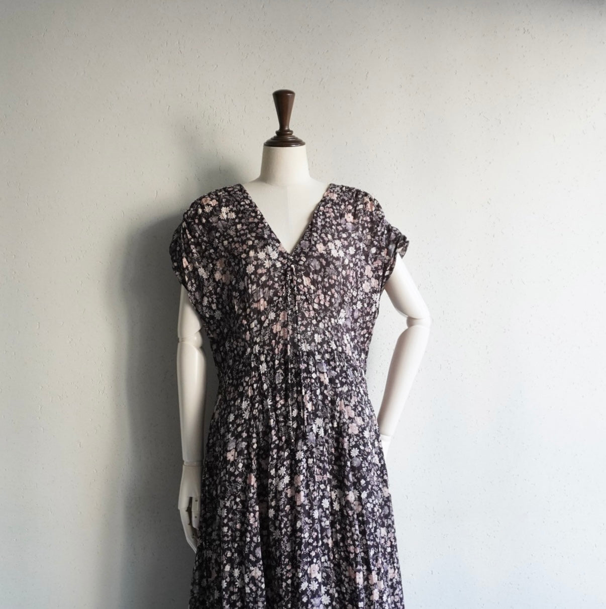 80s Printed Maxi Dress Made in USA