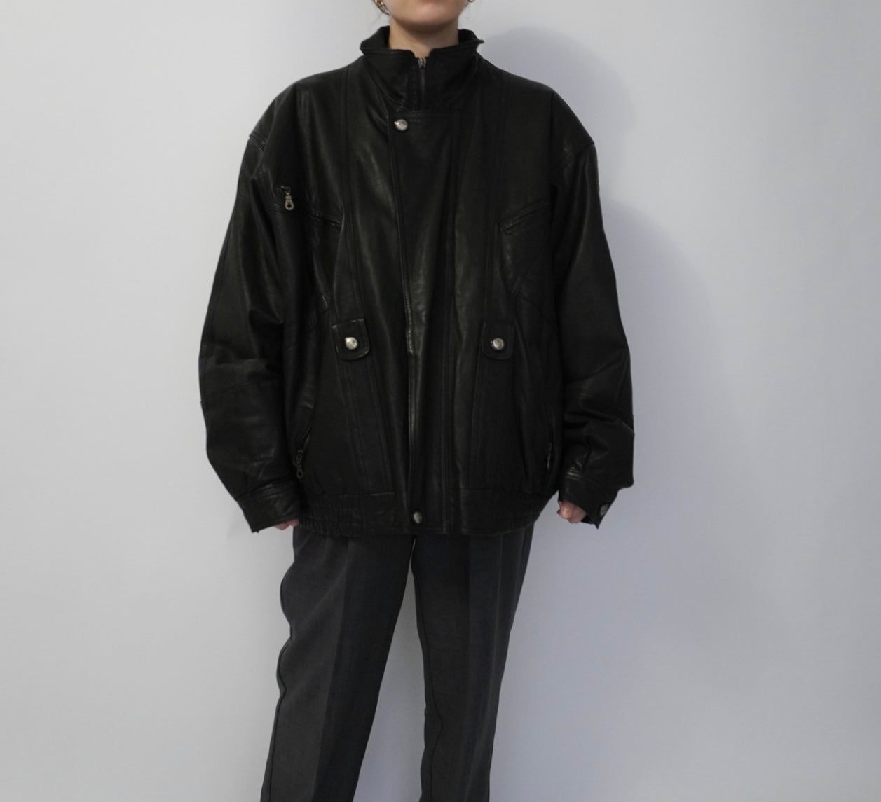 80s Black Leather Jacket