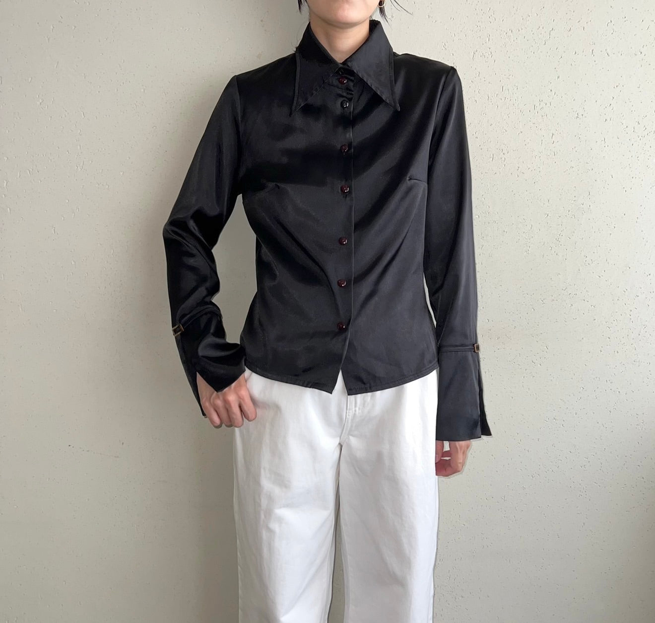90s Black Pull Over Shirt