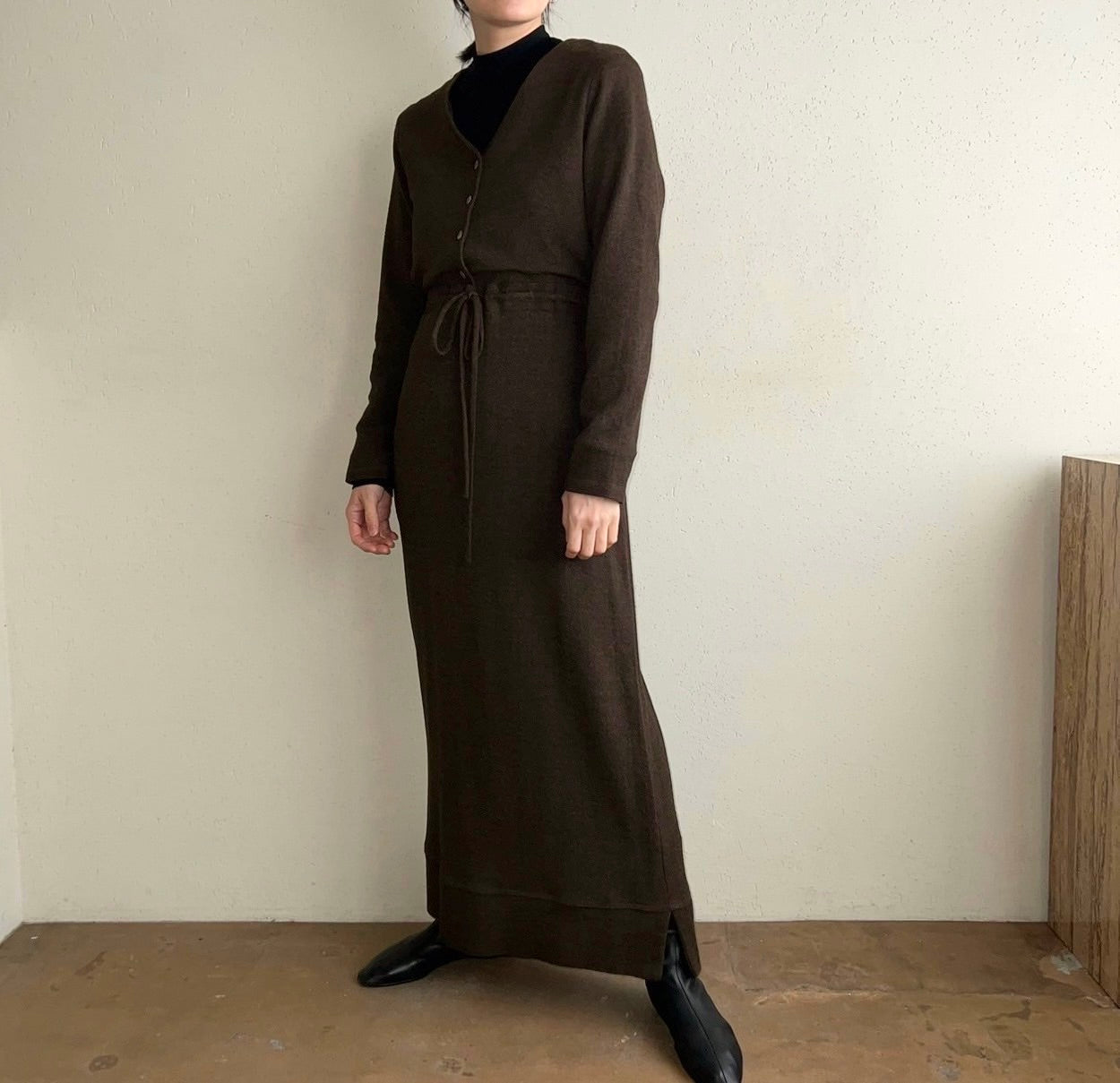 90s Brown Rayon Two-Piece Made in USA