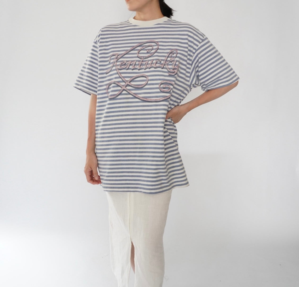 90s Striped Print T-shirt