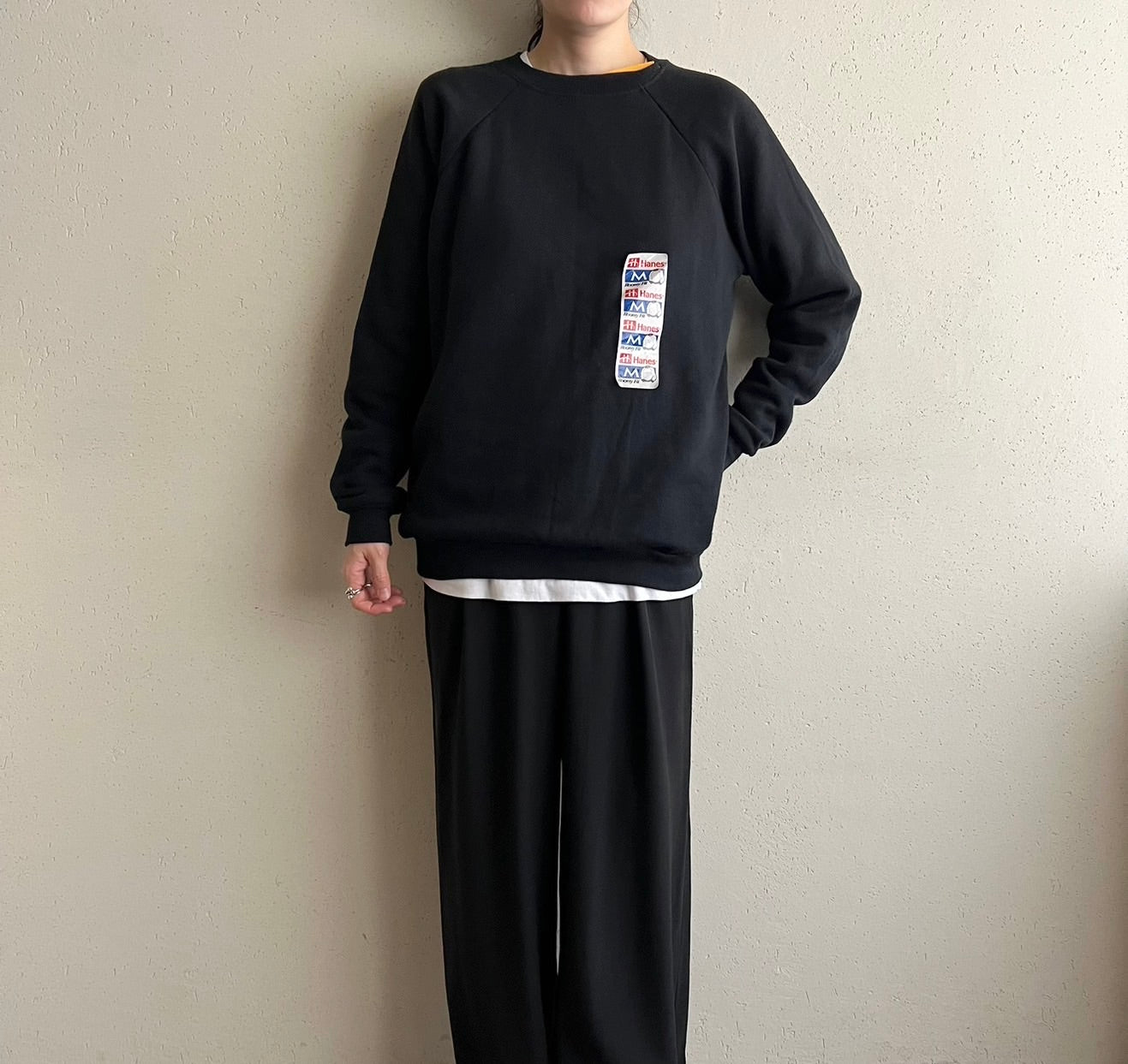 90s Black Sweater Made in USA Dead Stock