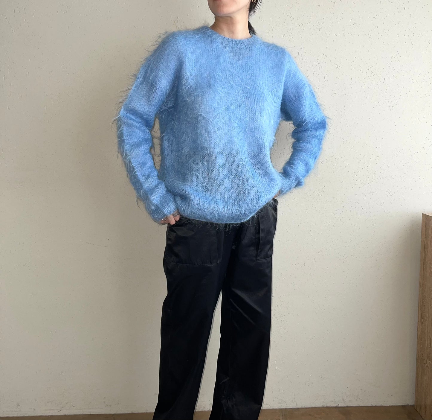 80s Light Blue Knit