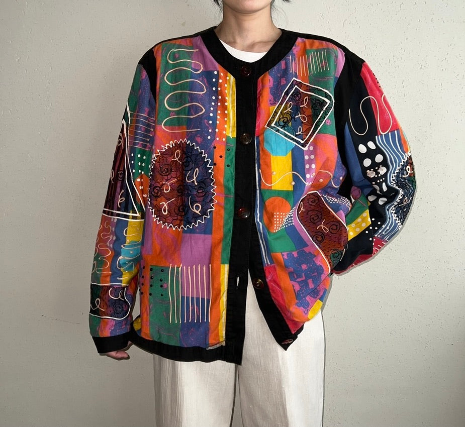80s Cotton Design Jacket Made in USA