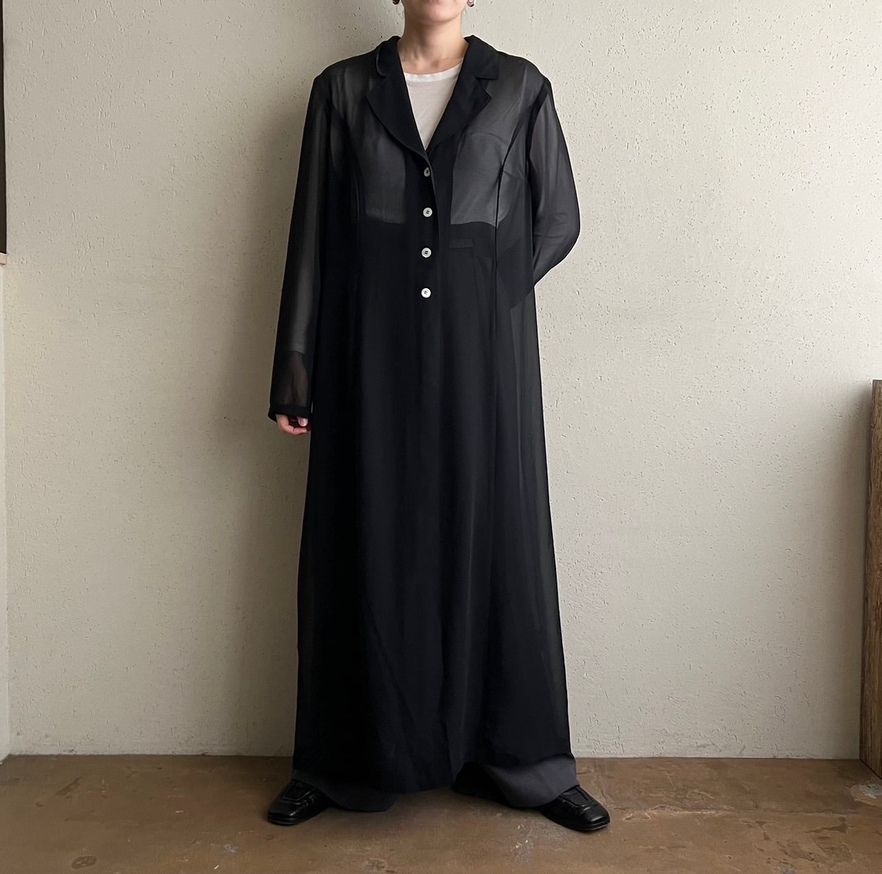 90s EURO Black Sheer Dress