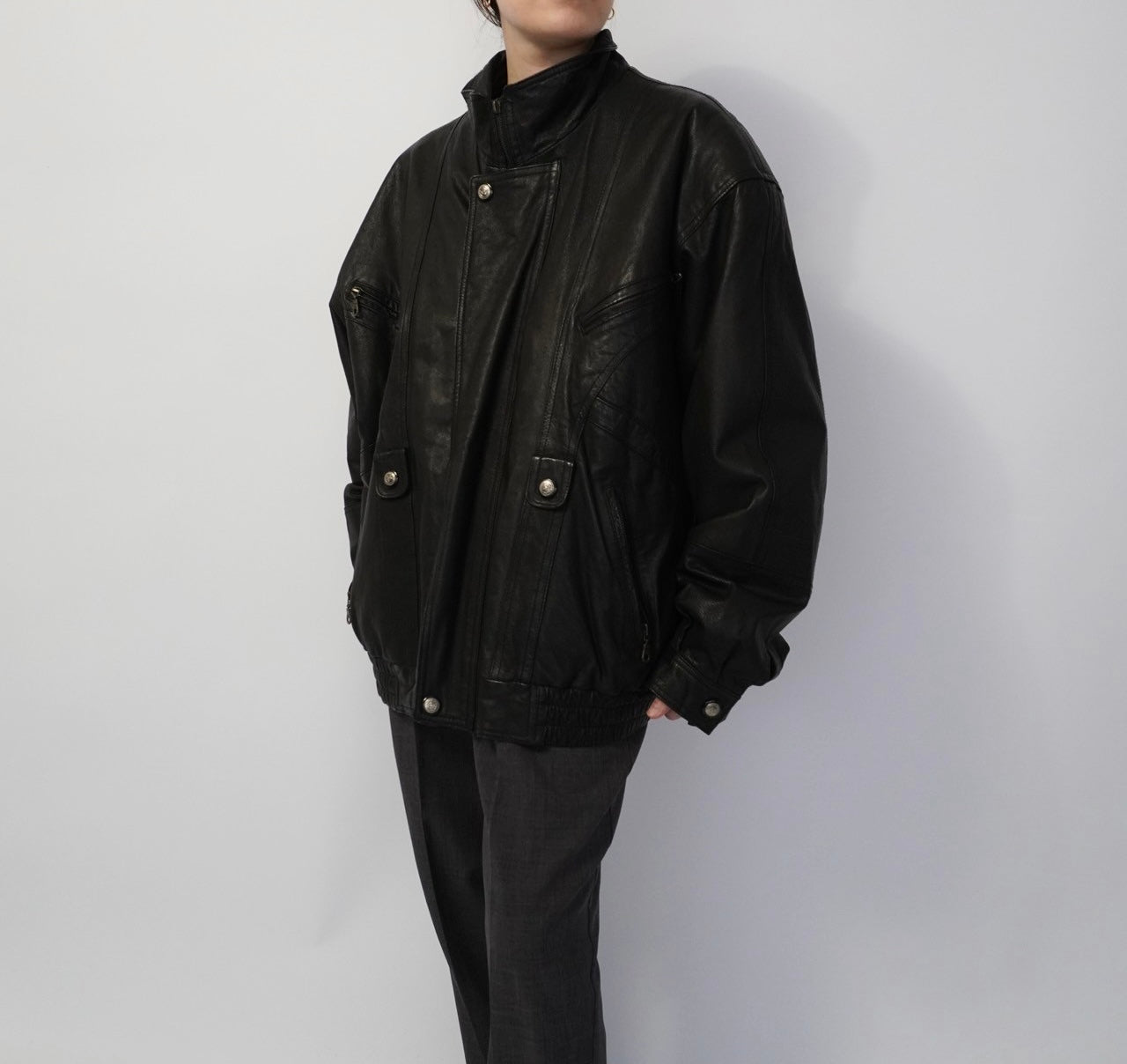 80s Black Leather Jacket