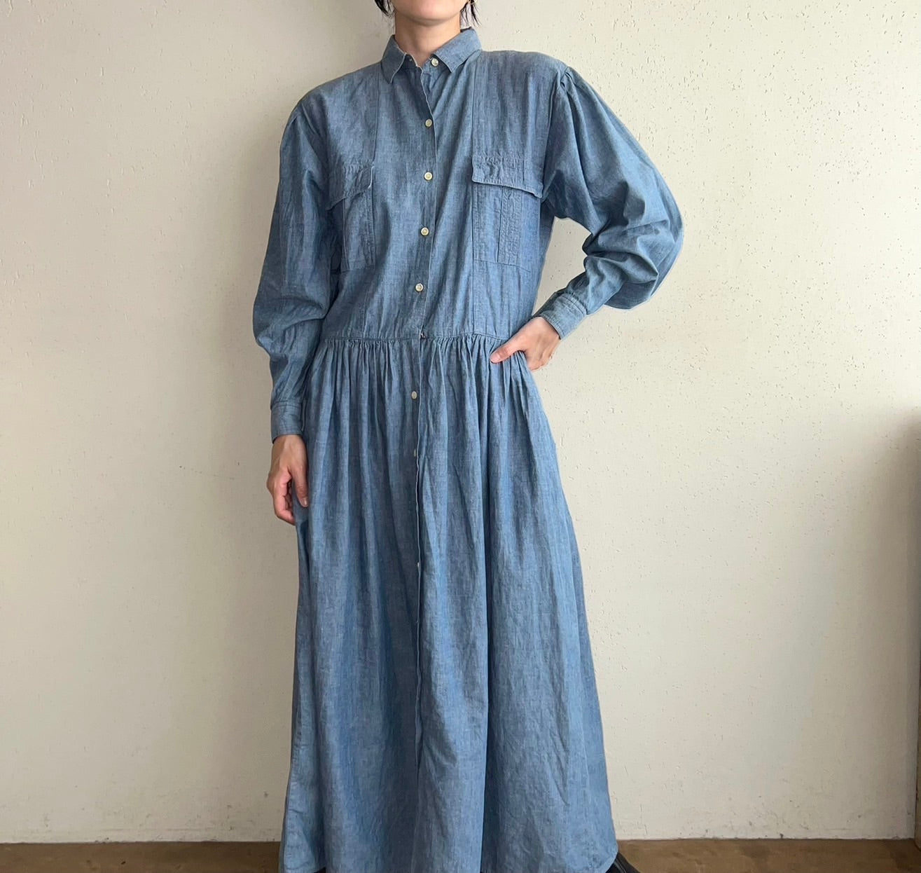 90s Chambray Dress Made in USA