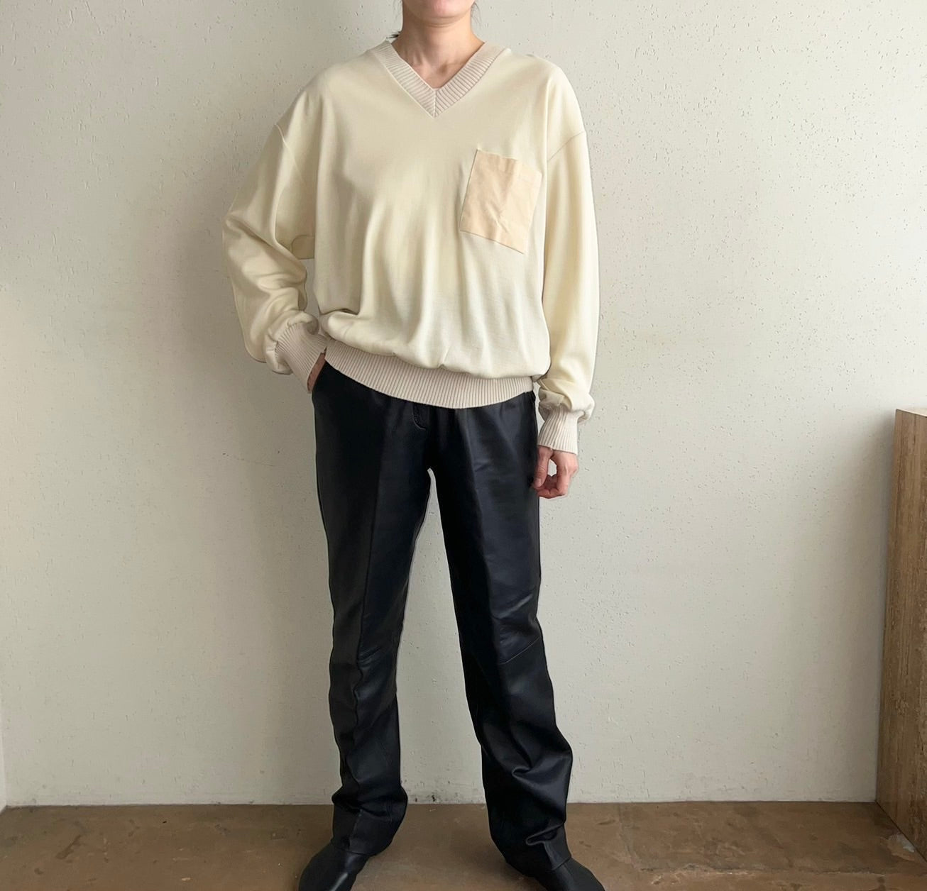 90s V neck Top Made in Italy Dead Stock